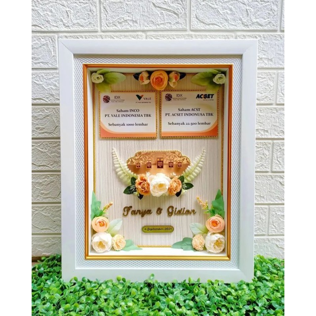 Mahar saham/ Mahar frame white gold