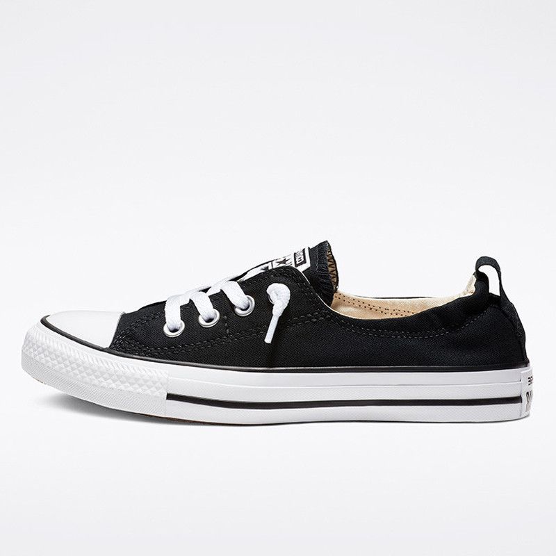 sepatu sneakers converse shoreline low basic slip on black/white original 100% BNIB