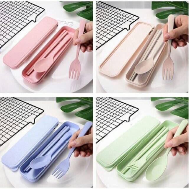 ❤️GTB❤️ R190 3 in1 Sendok Cutlery Dinnerware/Sendok Set Stainless Steel/Travel Cutlery Set