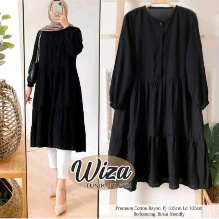 (HARGA BERSAHABAT) BISA COD / WIZA TUNIK / TUNIK POLOS / TUNIK RUFFLE / TUNIK KATUN / TUNIK KATUN RA