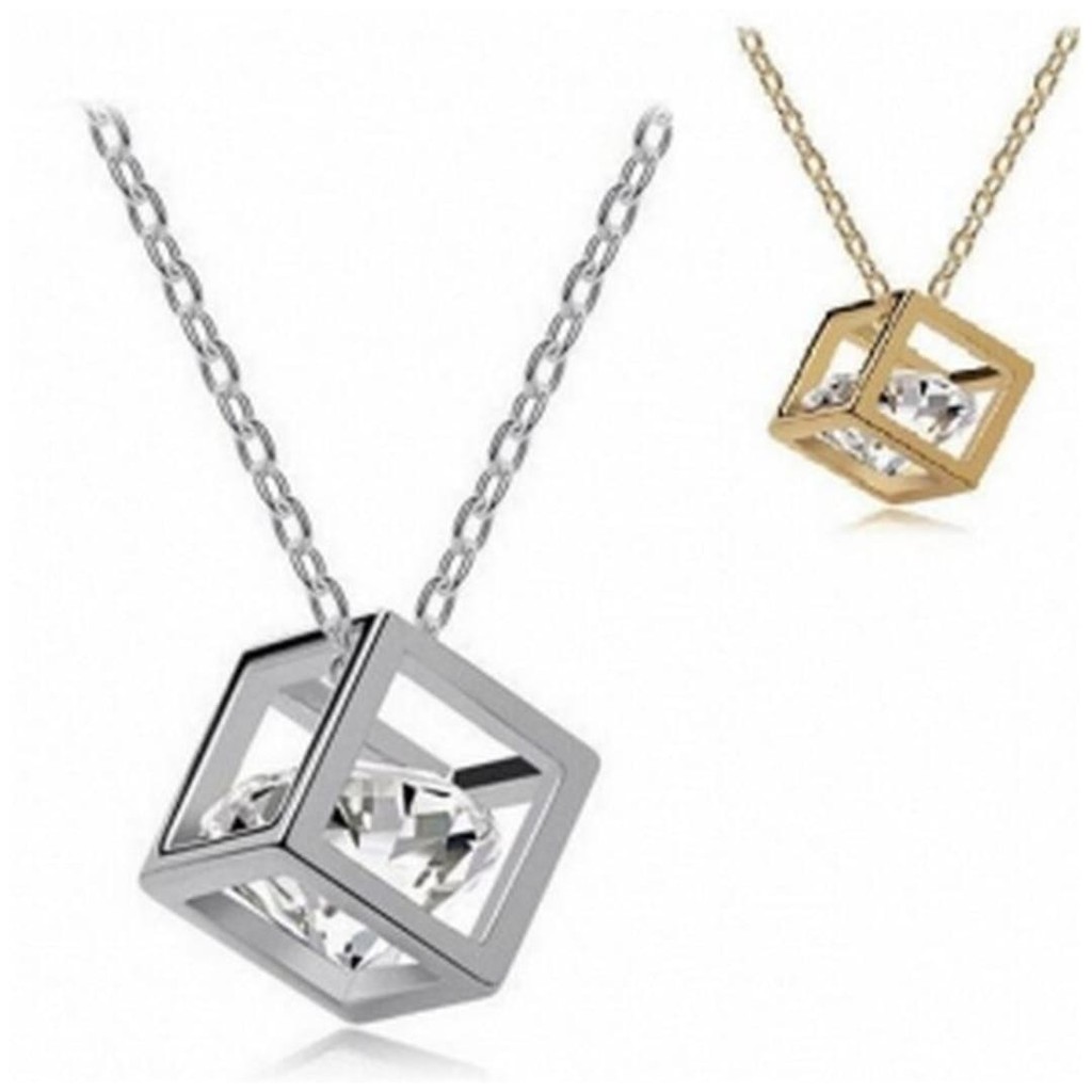 ( Fy ) COD Kalung Alloy Anti Karat Crystal Berlian Fashion Model cantik kalung import real pic B1