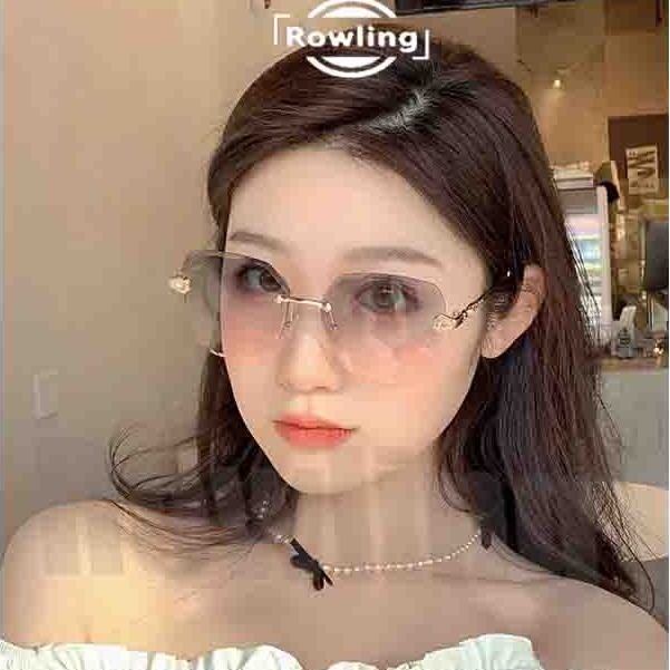 Rowling(ka-136)Kacamata  Hitam Terbaru Wanita No Frame Titanium Diamond Style Kacamata Fashion Murah/Kacamata Sunglasses Import Wanita Kacamata Fashion