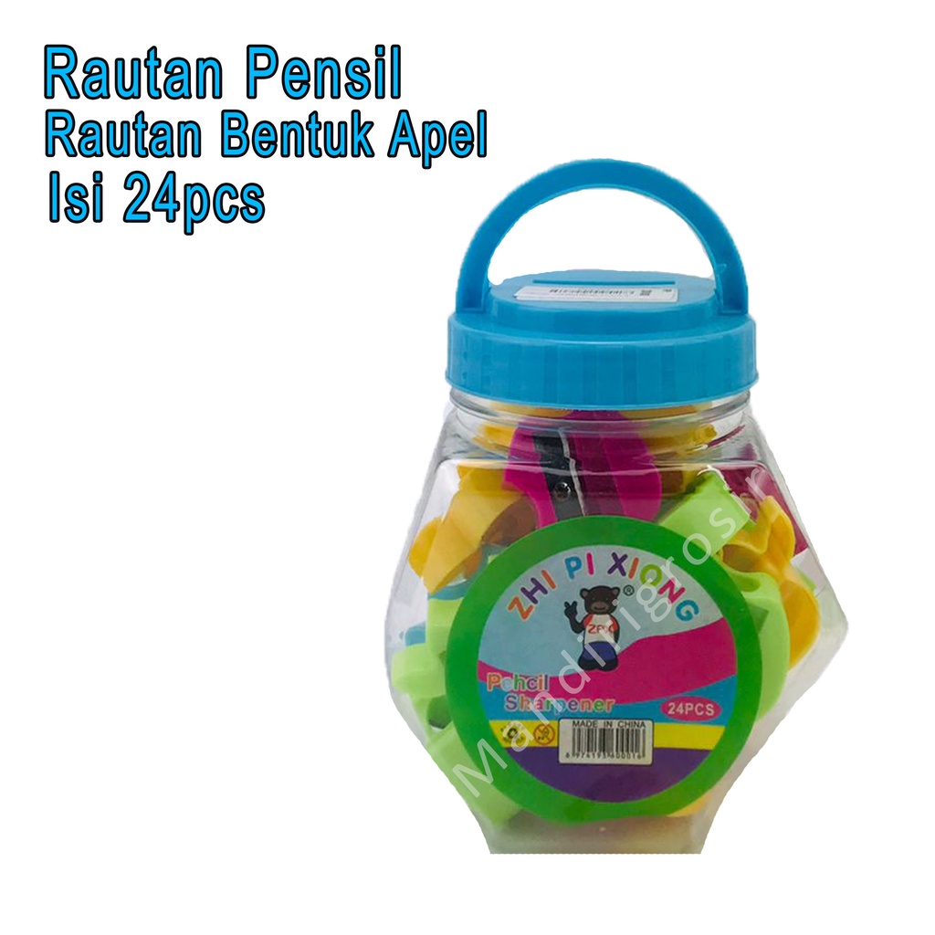 Rautan Pensil *Zhi Pi Xiong * Rautan Bentuk Apel * Isi 24pcs