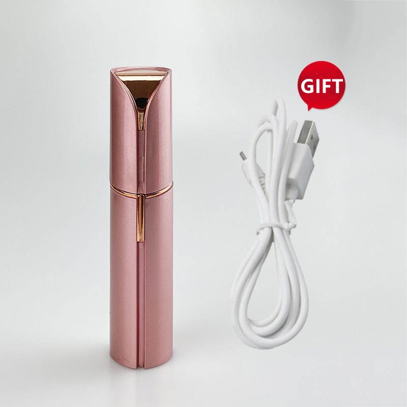 Mini Lady Shaver Pencukur Cukuran Bulu Rambut/Penghilang Bulu Women Hair Remover Elektrik Mini-Rose gold - Charger