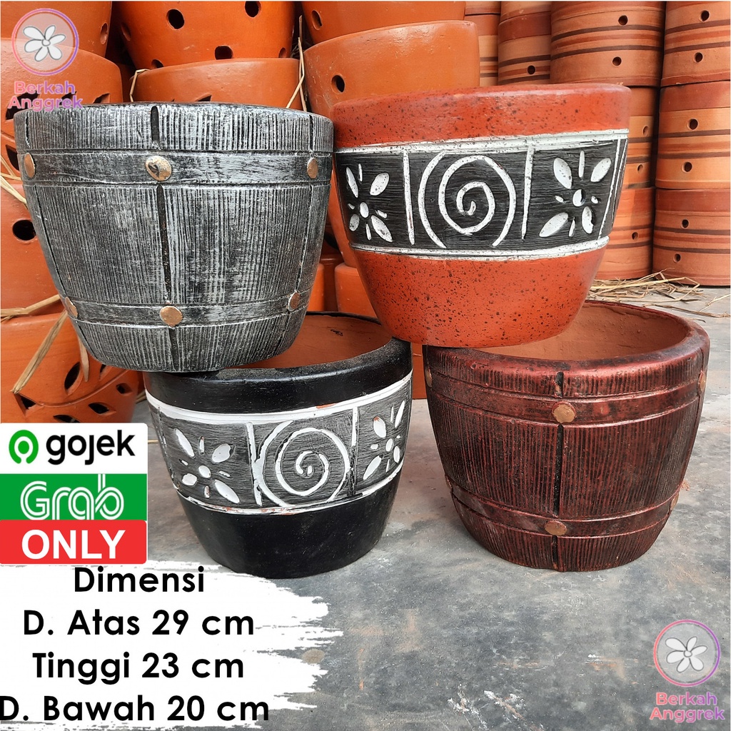 Pot Terakota Pot Tanah Liat Pot Gerabah Model Bunga Kecil