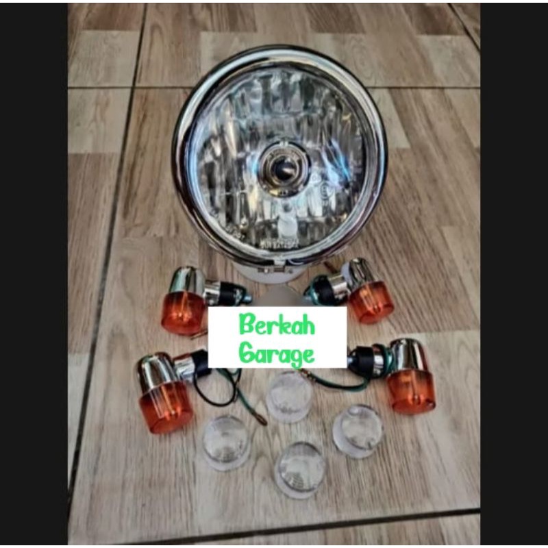 Lampu Depan Hd Crum Set Sen Bulat Palu 4 Buah Glpro Tiger Scorpio Megapro Cb Gl