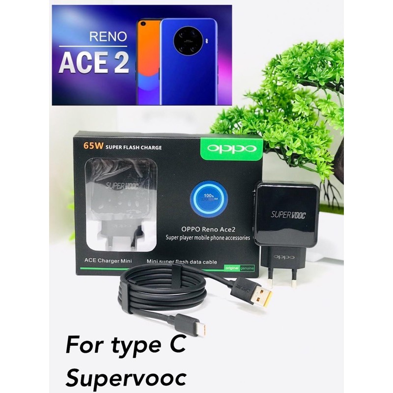 CHARGER CASAN OPPO R17PRO SUPER VOOC 65W RENO ACE 2 TYPE C DAN MICRO USB BLACK EDITION