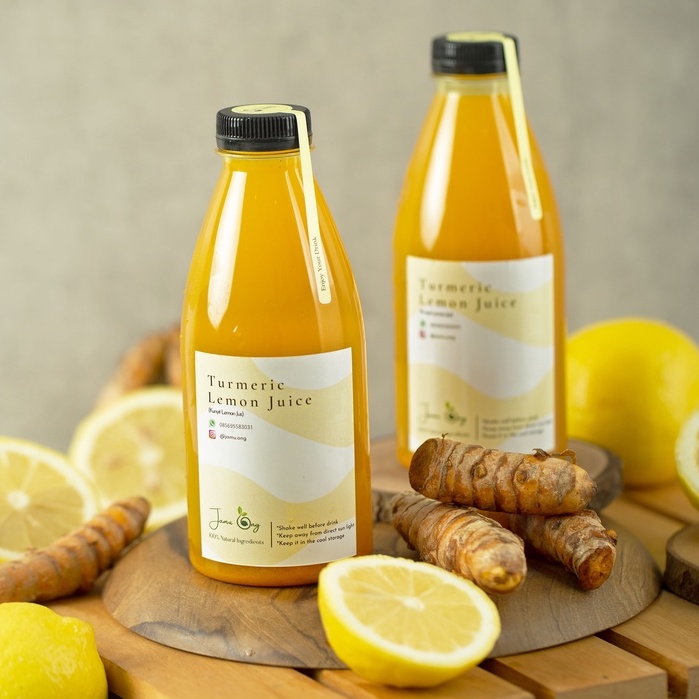 

JAMU ONG KUNYIT LEMON 350ML "TURMERIC LEMON JUICE" Bahan utama yang diganti dengan lemon import