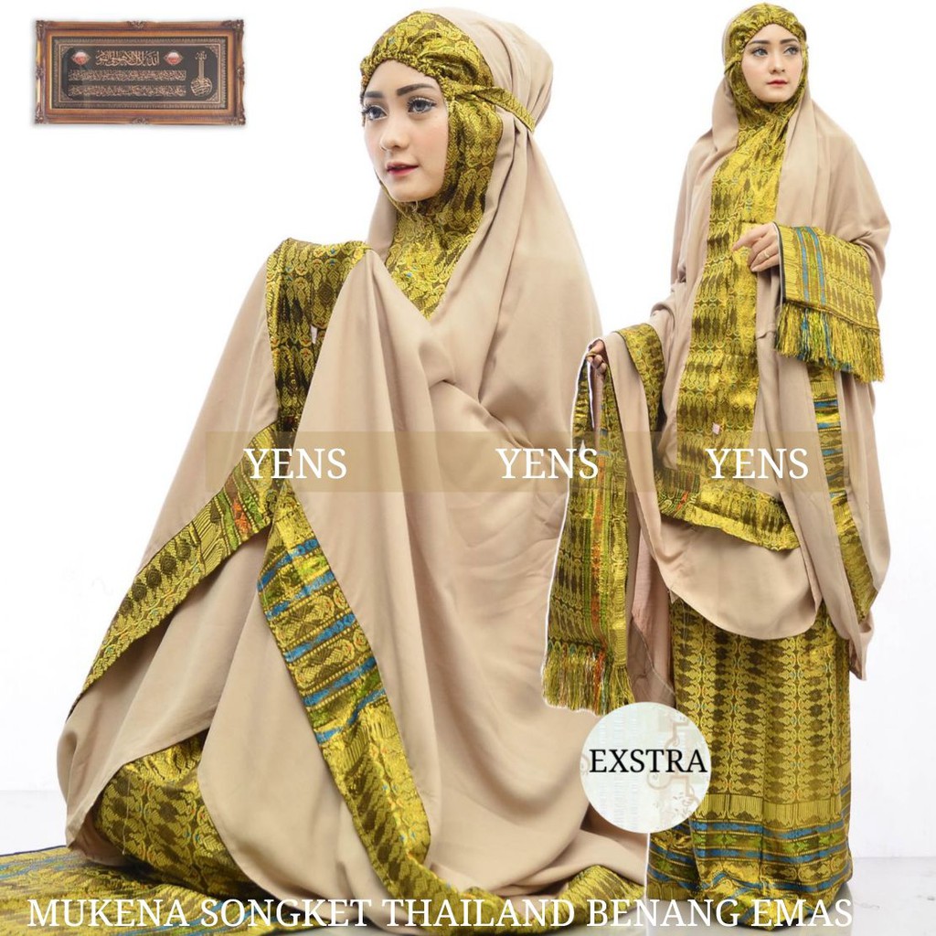 MUKENA SONGKET BENANG EMAS THAILAND EXTRA ORI BY YENS