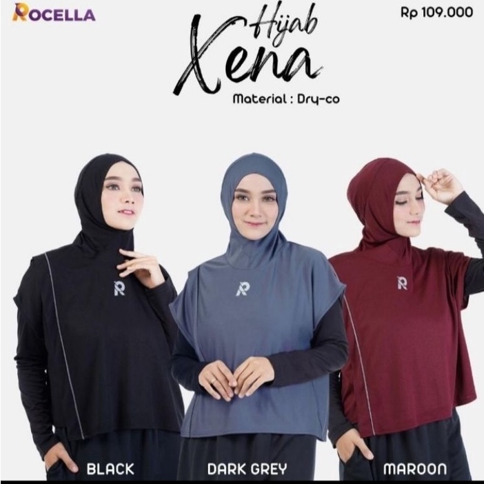 Rocella Hijab Xena - Hijab Olahraga - Hijab Wanita Dewasa - Hijab Sport dewasa- Hijab Sport - Jilbab