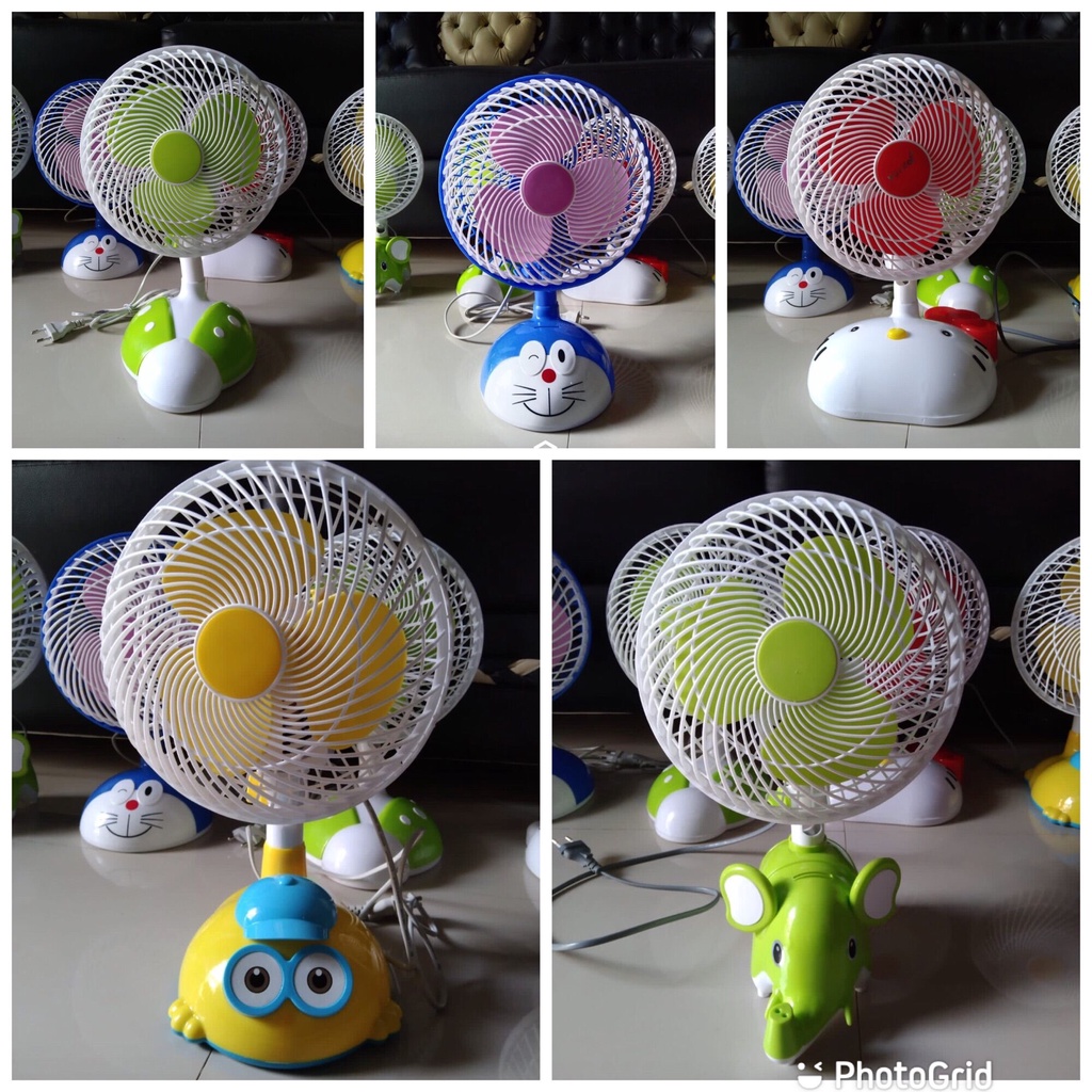 kipas meja karakter mini kipas angin portabale putar / Kipas Angin Meja Karakter 8 inci / Portable D
