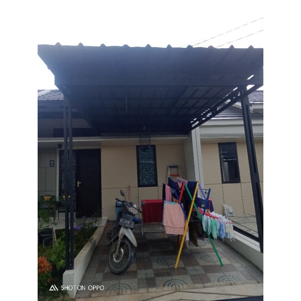 Kanopi atap spandek pasir rangka baja ringan untuk penutup carport teras garasi rumah minimalis
