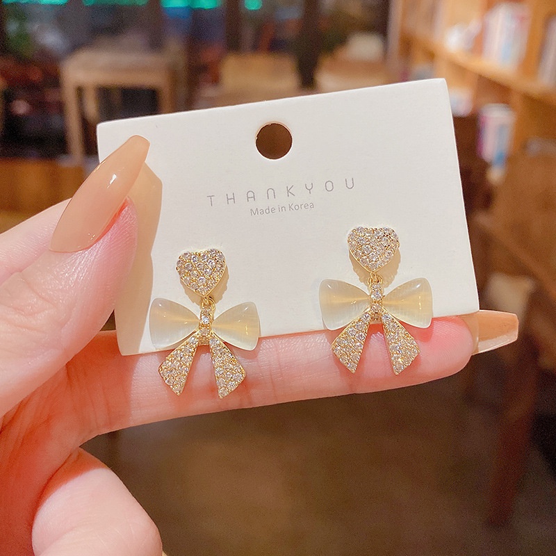 Anting Tusuk Sterling silver 925 Desain Pita Hias Batu Opalberlian Mewah Untuk Wanita