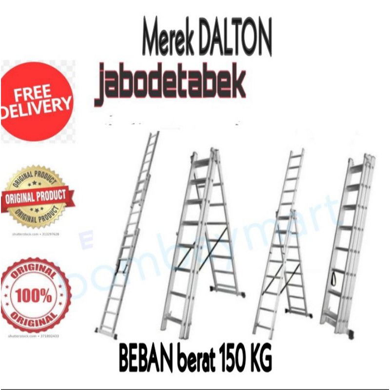 Tangga aluminium 3 meter sampai 9 meter merek dalton