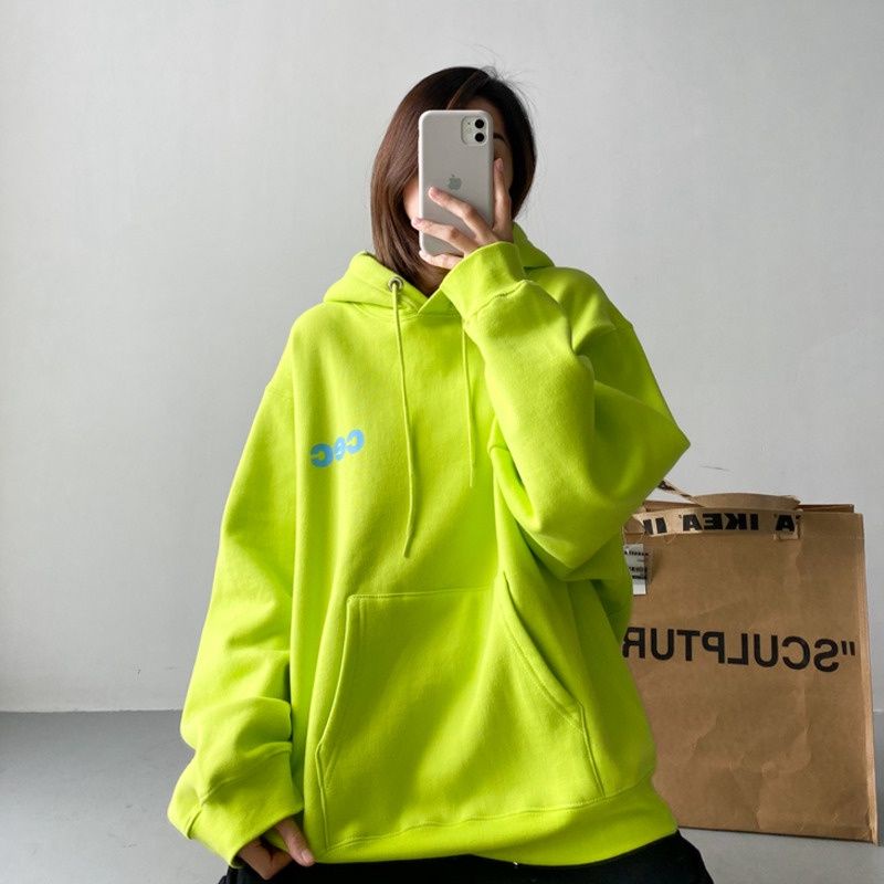 (S - 6XL) Hoodie BIG SIZE CEC CEE CCC Korean Style Jacket Boy Girl Oversized S M L XL XXL 2XL 3XL 4XL 5XL Jumbo Oversize Harajuku Urban Style Unisex Fleece Premium Hijau Neon Peach Maroon Toska Street Style