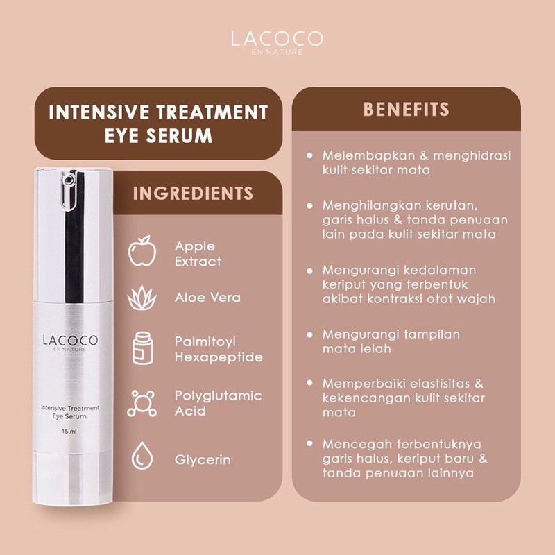 LACOCO Intensive Treatment Eye Serum Indonesia / En Nature / EyeSerum Gel / Watermelon Amazonian