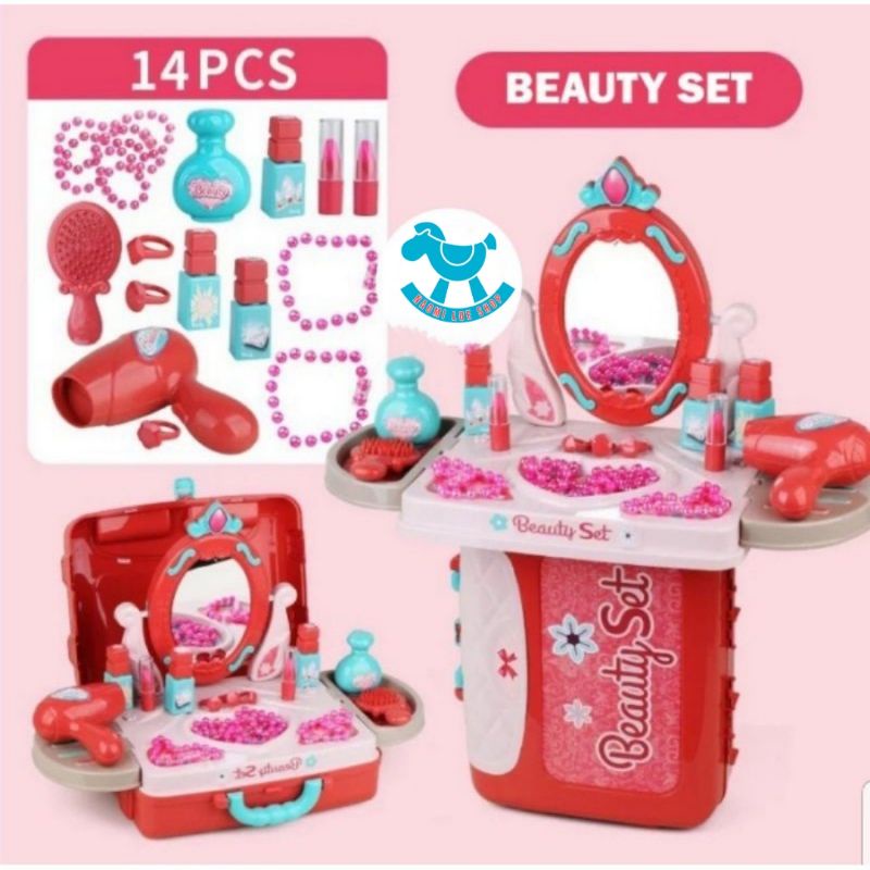 3in1 beauty Mainan alat make up anak MAINAN ANAK PEREMPUAN DANDAN BEAUTY PLAYSET 31N1 SALON KOPER MEJA RIAS-8