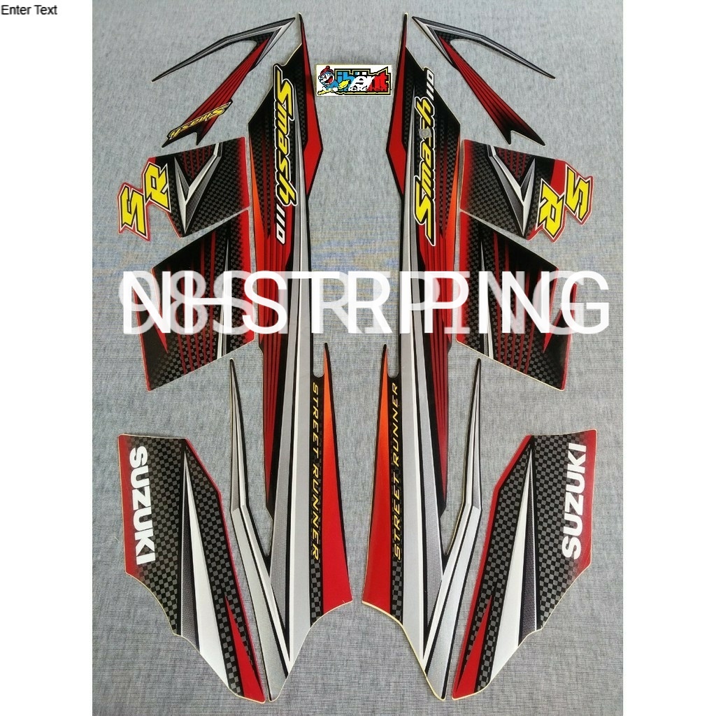 STRIPING SMASH 110SR MERAH  2007 STIKER LIS POLET ORI SUZUKI 110 SR