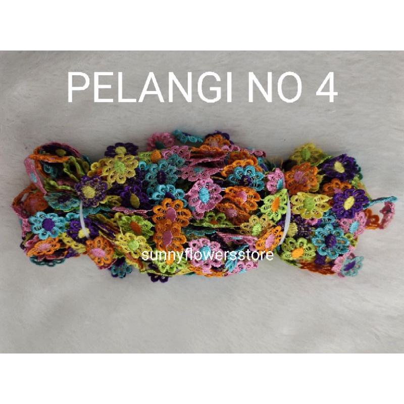 RENDA  MELATI PELANGI GIPER  LEBAR 2,5 CM ISI 15 YARD