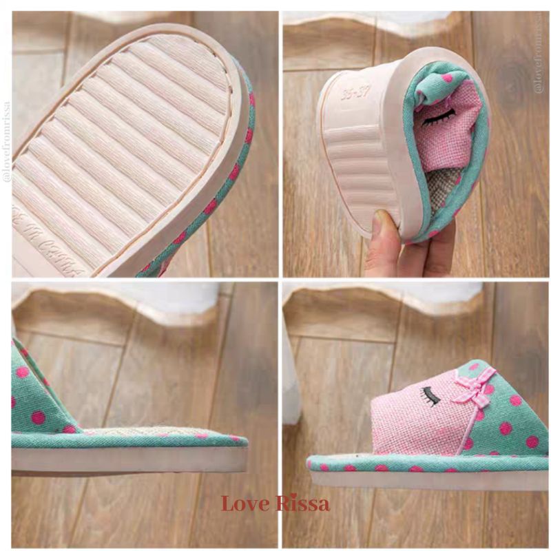 Sandal Rumah KITTEN Unisex Anak Wanita Pria Sendal Slip Sandal Flip Flop Love Rissa