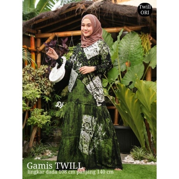 Gamis Batik Twill Original Santung Realpict
