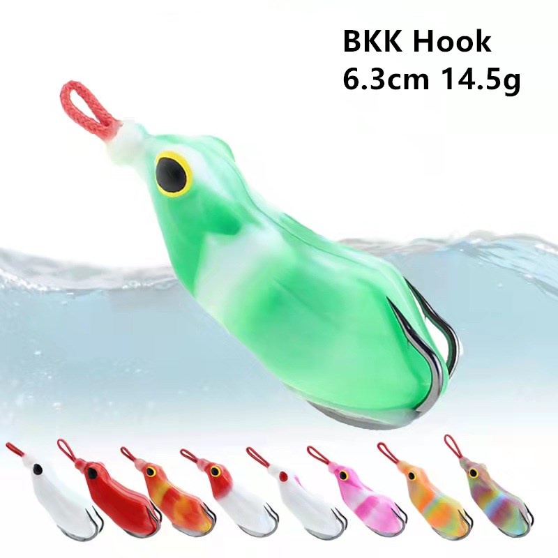 Umpan Pancing Soft Bait Bentuk Katak Dengan Kail Ganda Ukuran 6.3cm14.5g