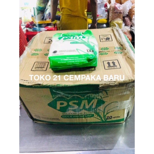 

PSM Gula PREMIUM HIJAU 1 KARTON - 1 KG x 20 bungkus | PSM Gula Pasir Putih 1KG 1000g Murah Promo