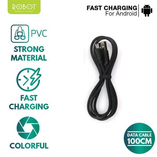 Kabel Data Fast Charging Robot RT-CD100 1M Micro USB Cable Data - Garansi Resmi 1 Tahun