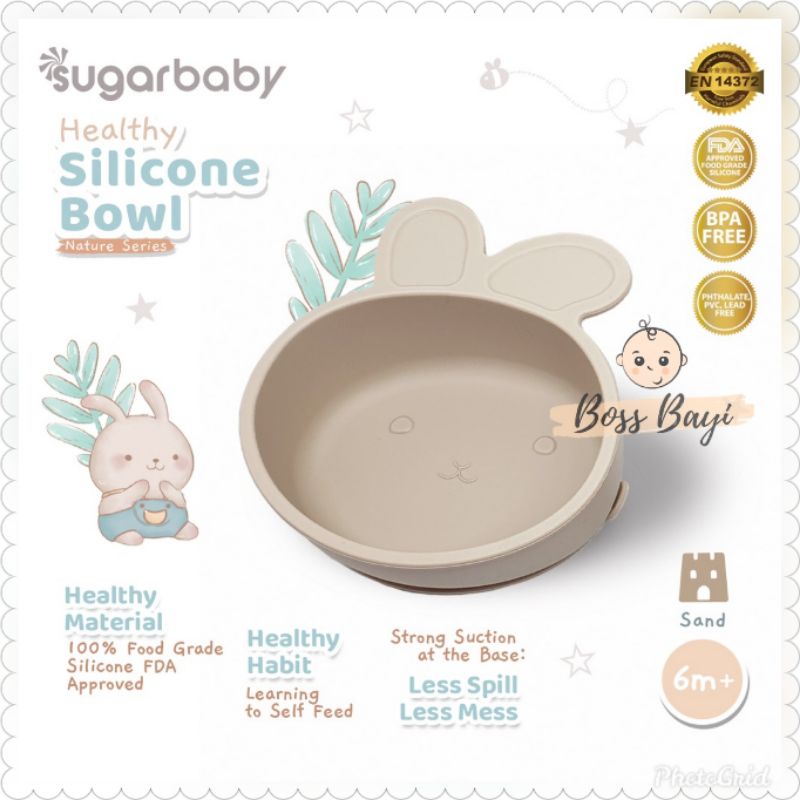 SUGARBABY Healthy Silicone Bowl Nature Series / Mangkok Bayi Anak Silikon Sugar Baby