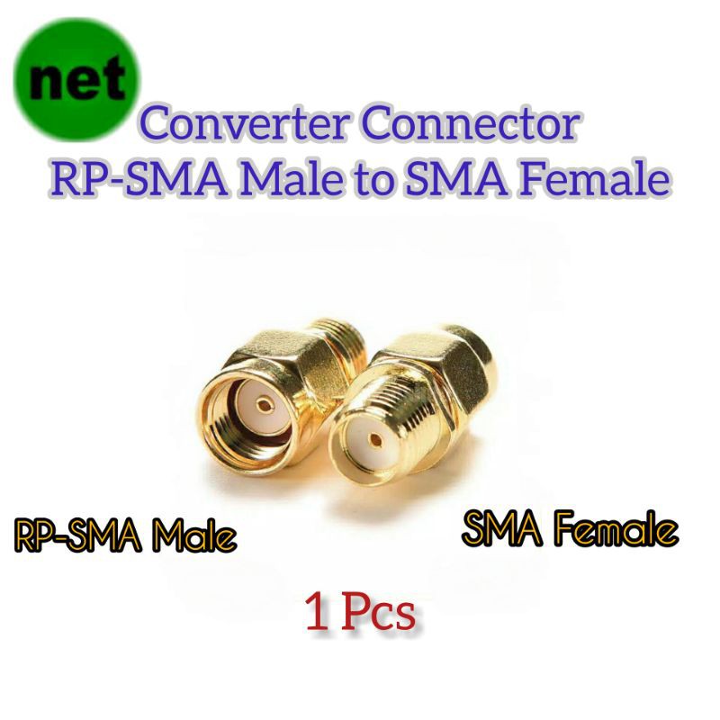 Converter Connector RP-SMA Male to SMA Female Jack Untuk Kabel Pigtail RF Antena