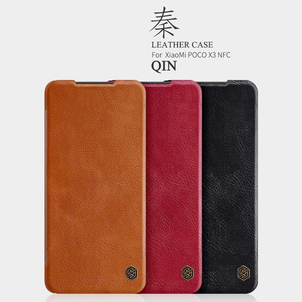 Flip Cover Xiaomi Poco X3 NFC Nillkin Qin Leather Flip Hard Case