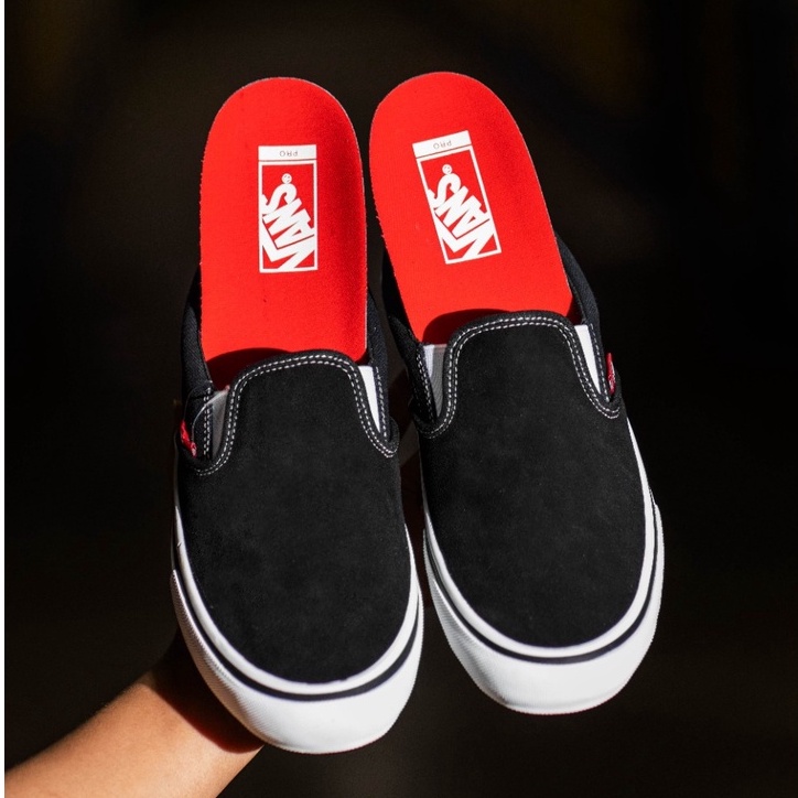 Sepatu Vans Slip On Pro Black White-1