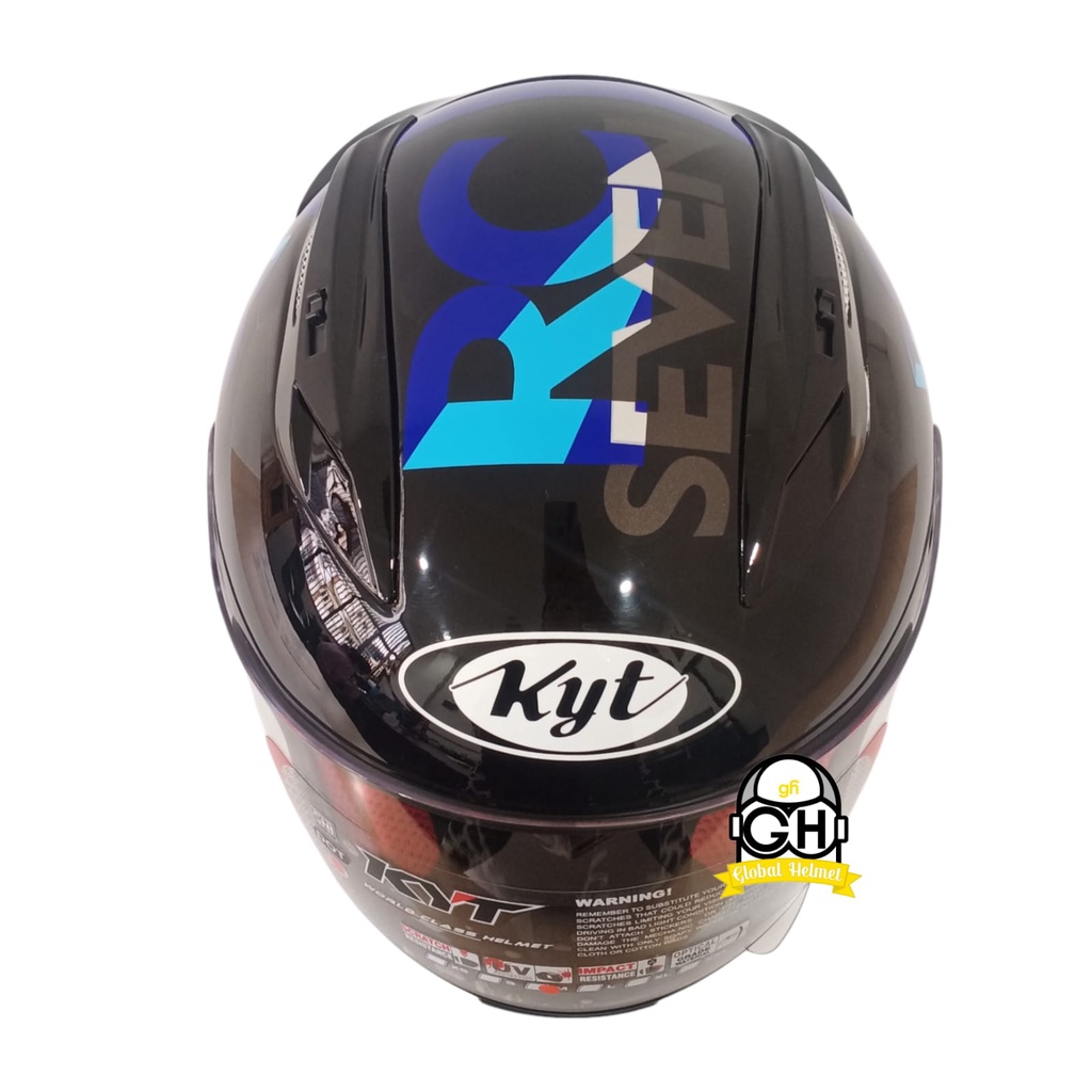 HELM FULL FACE KYT RC7 RC-7 RC SEVEN MOTIF #19 BLACK BLUE