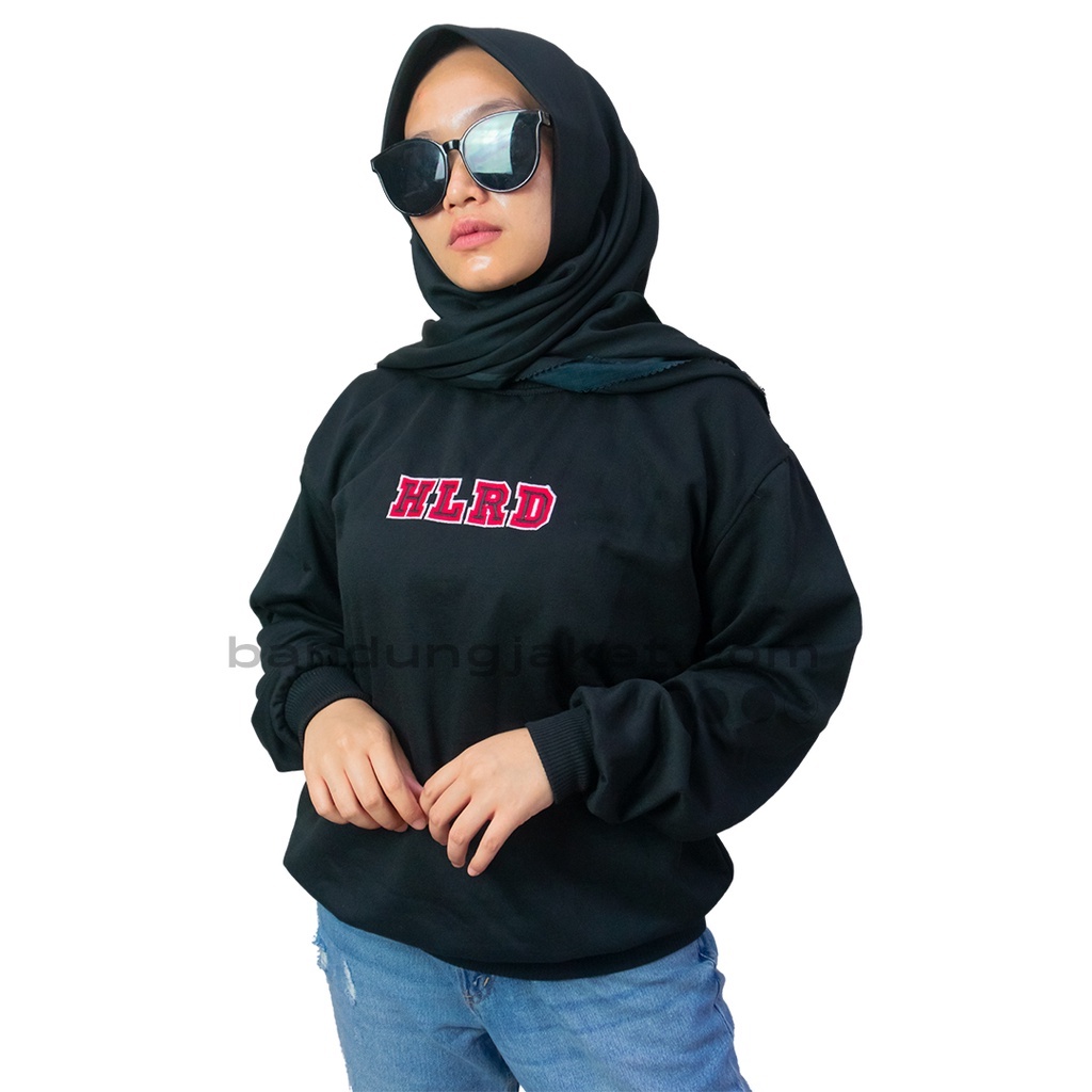 TATAMI HLRD SWEATER CRAWNECK BORDIR HITAM // SWEATSHIRT HOLYRIDER BORDIR