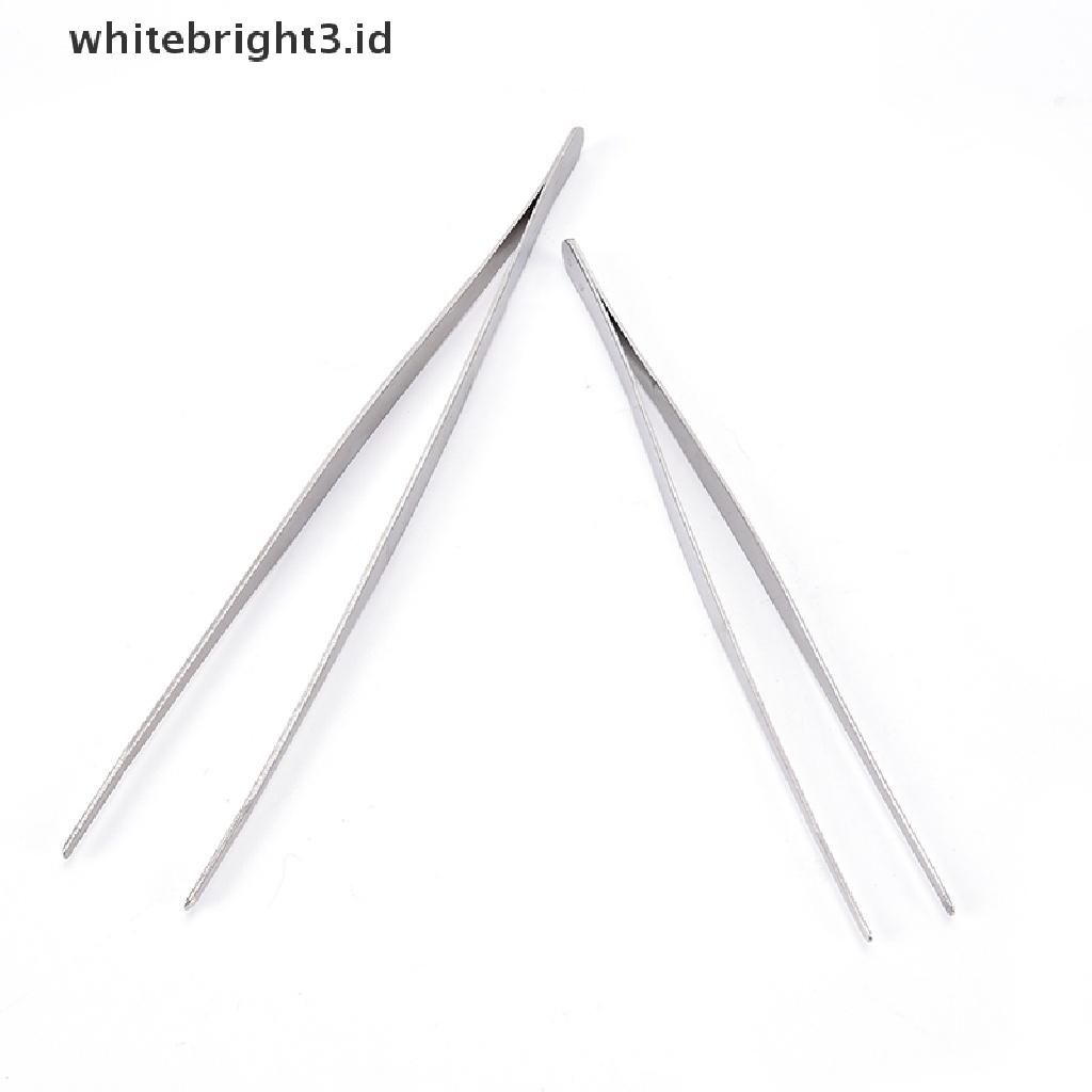 (whitebright3.id) Pinset Panjang Lurus Bahan Stainless Steel Warna Silver