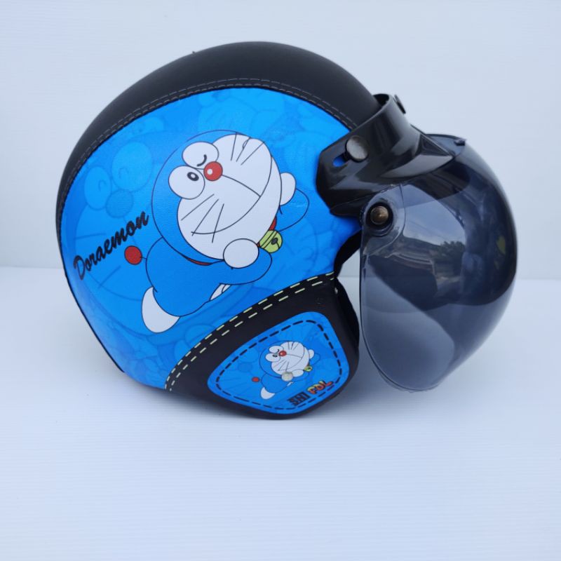 Helm bogo doraemon tidur kaca cembung