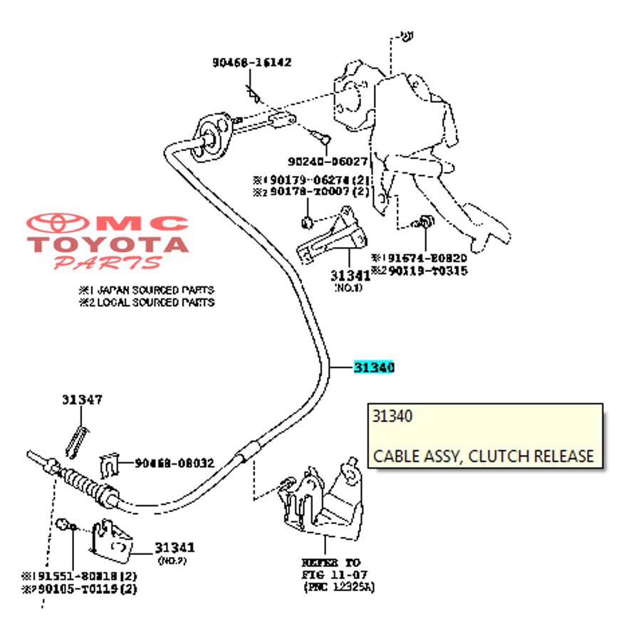 Kabel Tali Kopling / Cable Clutch Etios Valco 31340-0D040