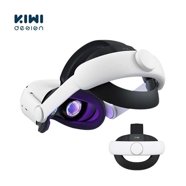 Kiwi Design Adjustable Soft PU Leather Elite Strap For Oculus Quest 2