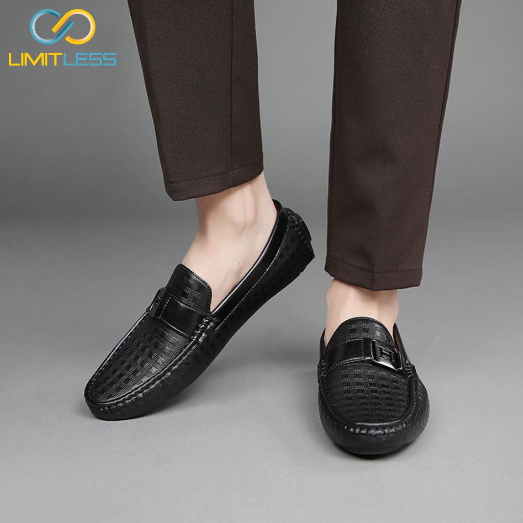 Sepatu Pria Loafers Kulit Motif Premium Import Korea Sepatu Pria Formal