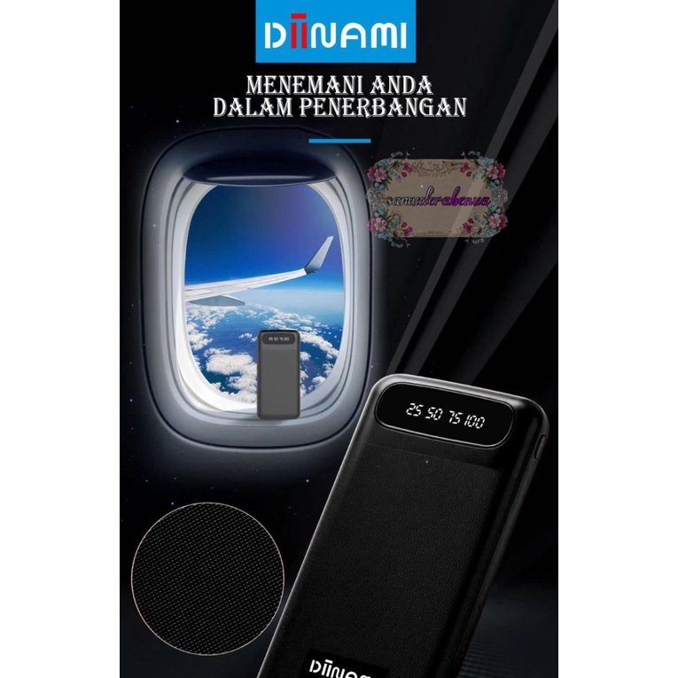 PowerBank DIINAMI  10000mah A89 2.1A Dual Input Port Type C &amp; Micro USB Original Fast Charging Real Capacity GARANSI 1 TAHUN SB4277