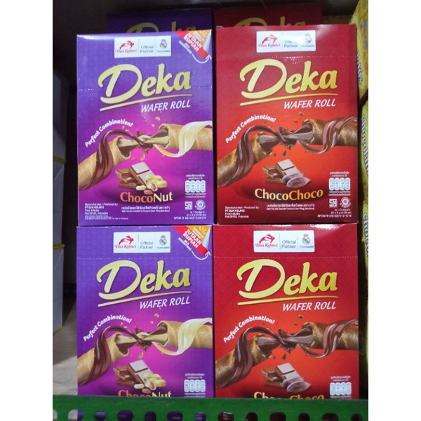 deka wafer roll coklat dan kacang per 5 pcs