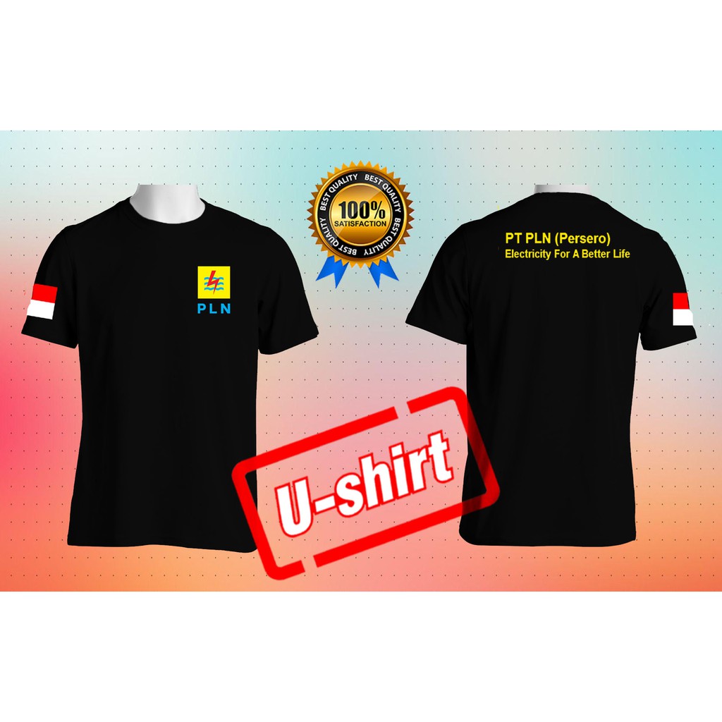 T-SHIRT BAJU KAOS PLN SIMPLE ELEGANT PRIA&WANITA U-SHIRT