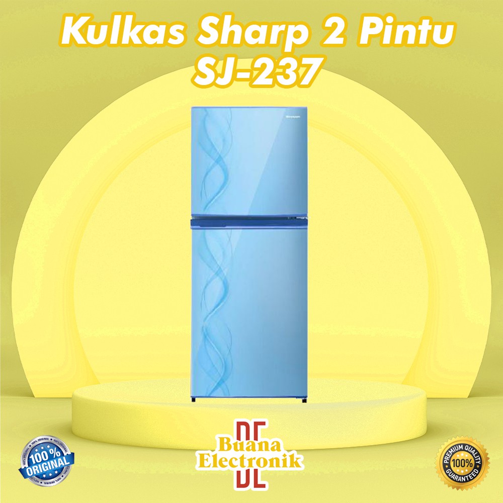 KULKAS 2 PINTU SHARP 236 NEW MODEL MOTIF ORIGINAL