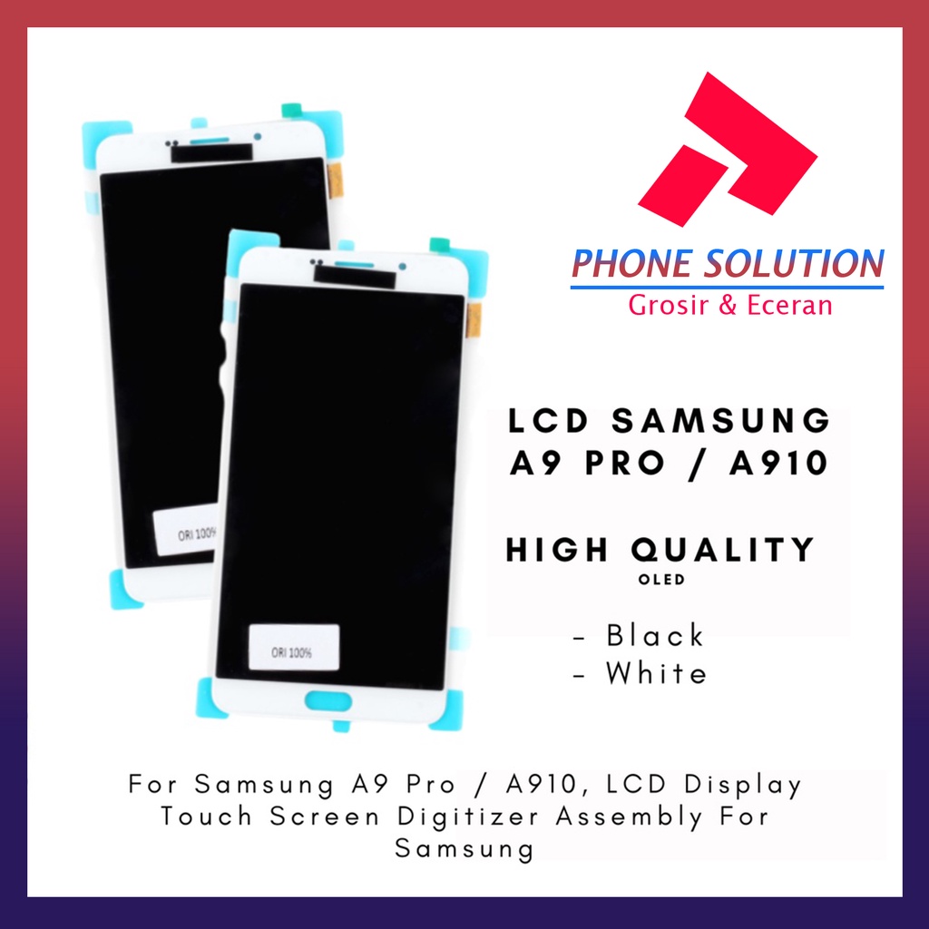 LCD Samsung A9 Pro A910 ( OLED BIG GLASS) 100% Original Fullset Touchscreen // Supplier LCD Samsung - Garansi 1 Bulan