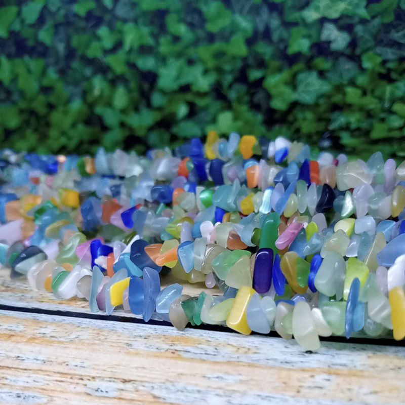 5-8Mm Natural Mix Colour Cat Eye Beads 80Cm Freeform Chips Spacer