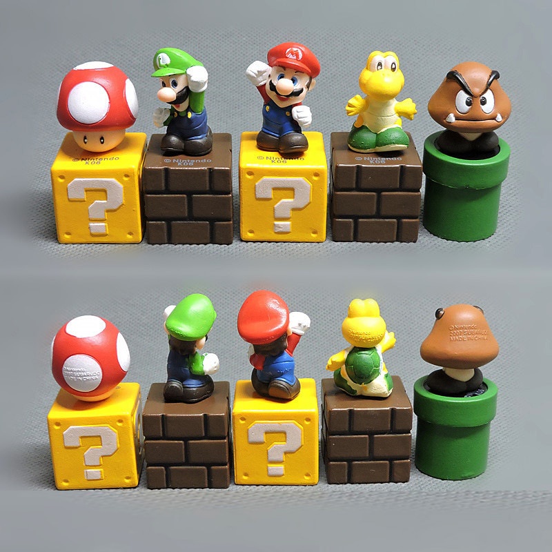 5pcs / Set Mainan Action Figure Super Mario Bros Bahan Pvc Untuk Dekorasi / Hadiah Anak