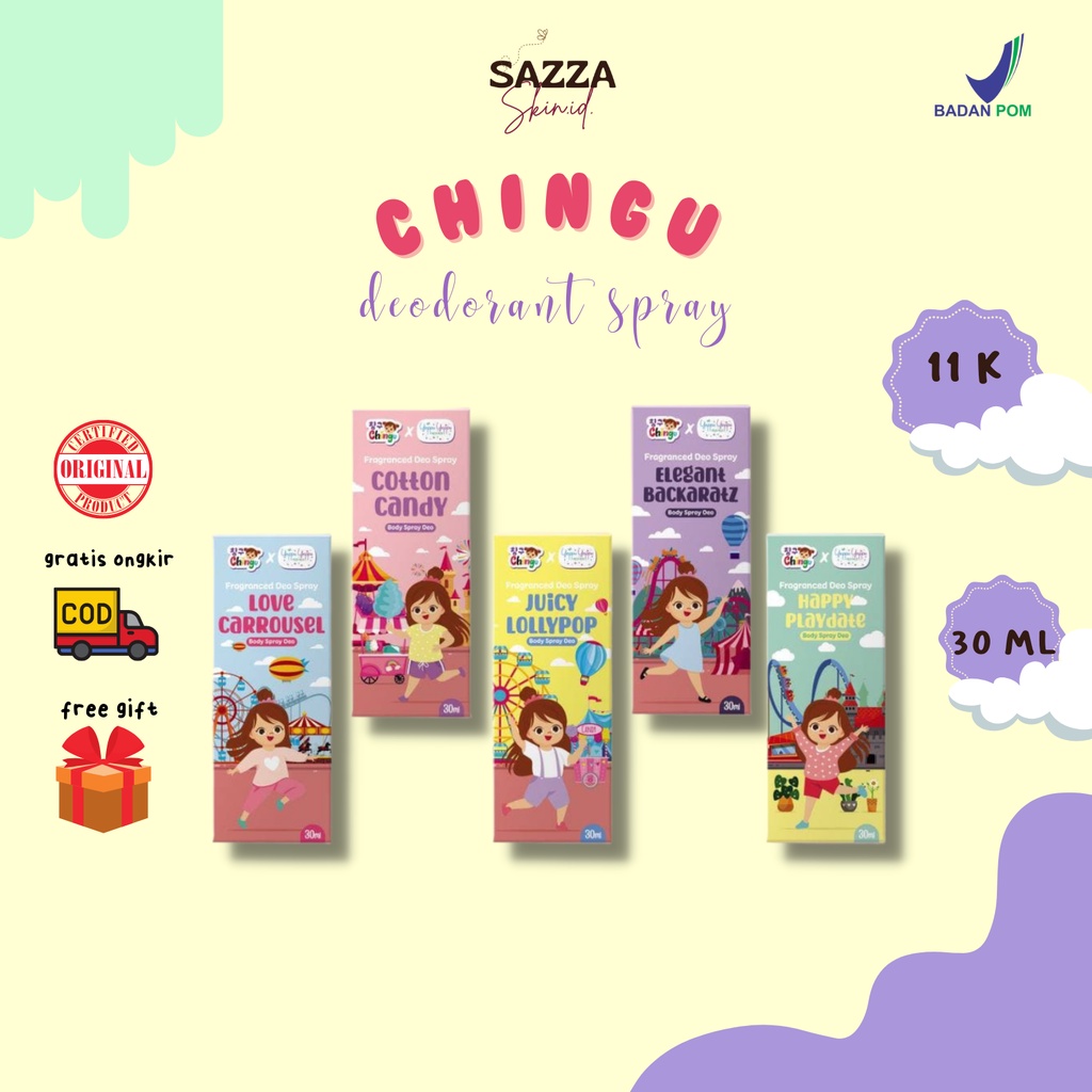 [READY ALLVAR‼️] DEO SPRAY CHINGU BY KIYOWO BPOM 30ML | DEOSPRAY CHINGU X YEPPU YEPPU | COTTON CANDY