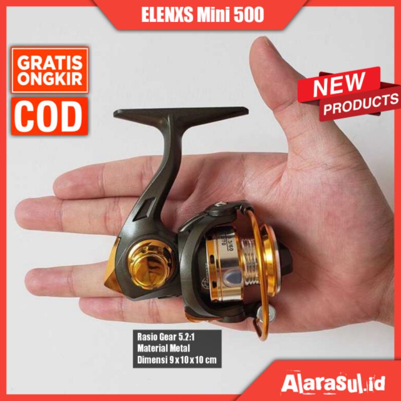 Rill Pancing Murah Reel Pancing Mini ELENXS Reel Pancing Fishing Reel Kumparan Pancing 5.2:1 Mini500
