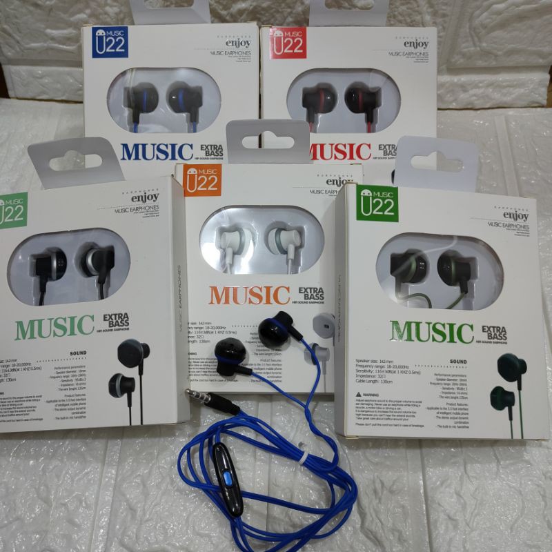 Handsfree /earphone / headset U22 super bass