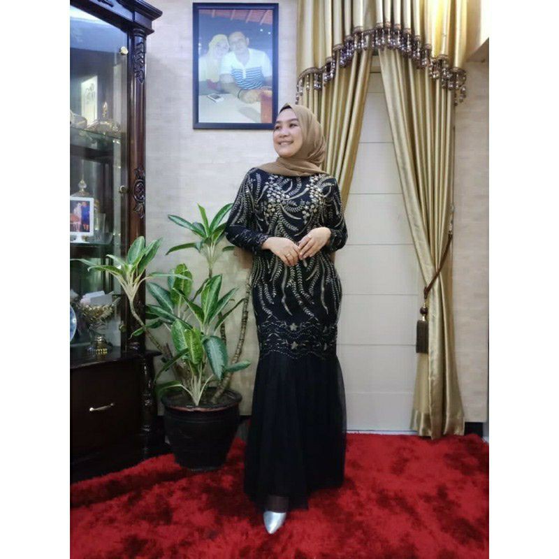 Gamis Tile Mutiara // Gamis Tile Mutiara Model Duyung / Gamis Tile Mutiara Model Duyung Khusus Hitam